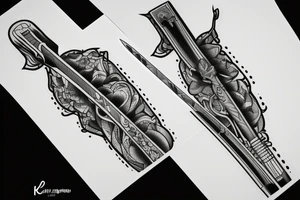 katana straight sharp tattoo idea