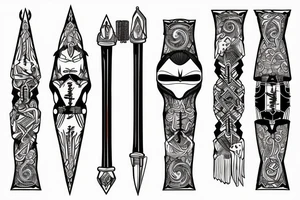 katana straight sharp long tattoo idea