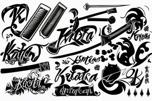 katana straight sharp long tattoo idea