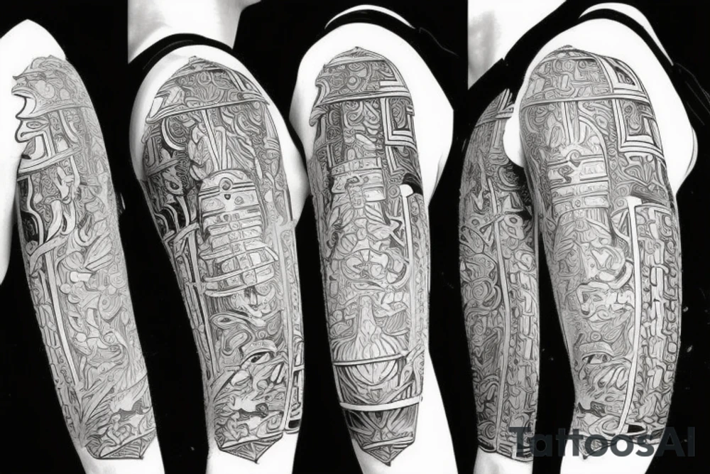 katana samurai style tattoo idea