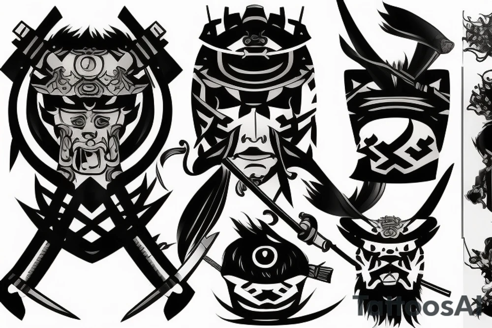 katana samurai style tattoo idea