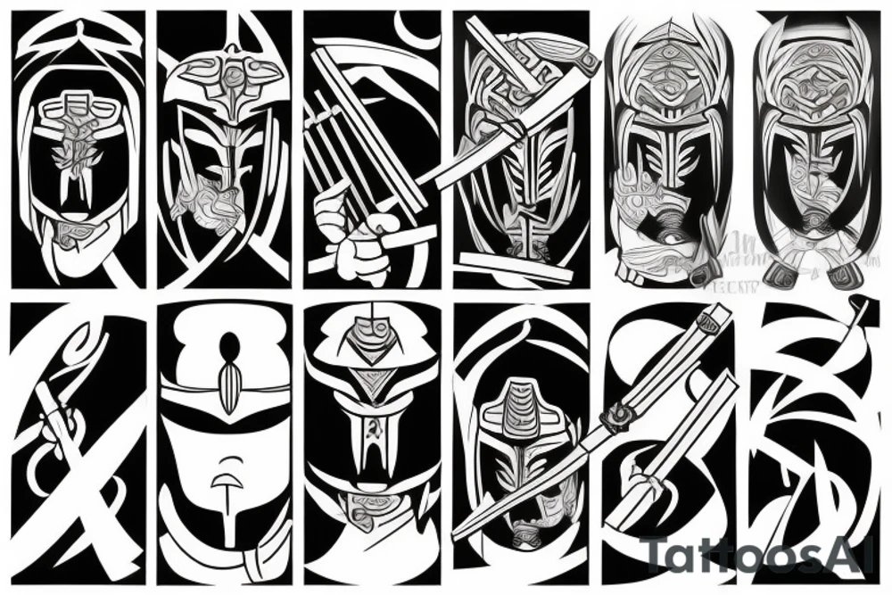 katana samurai style tattoo idea