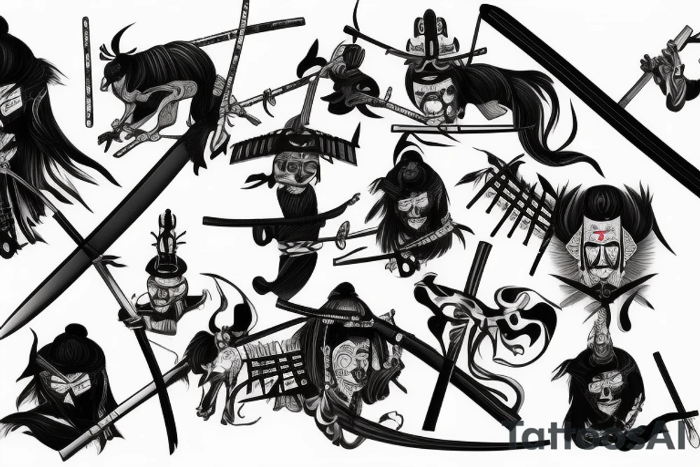 katana samurai style tattoo idea