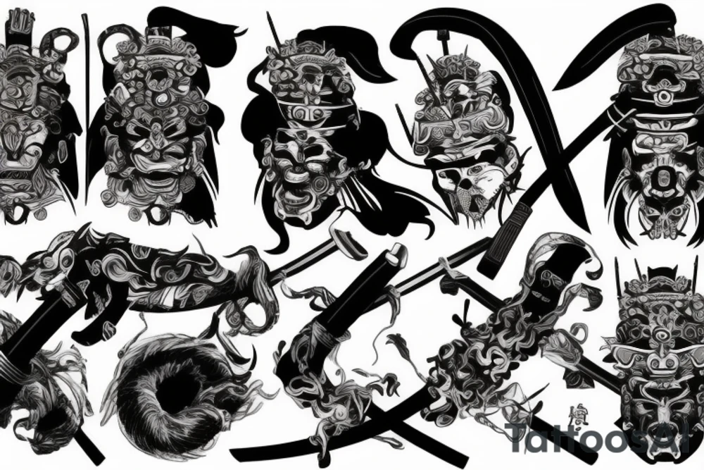 katana samurai style tattoo idea