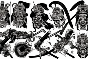 katana samurai style tattoo idea