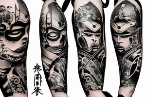 katana samurai style tattoo idea
