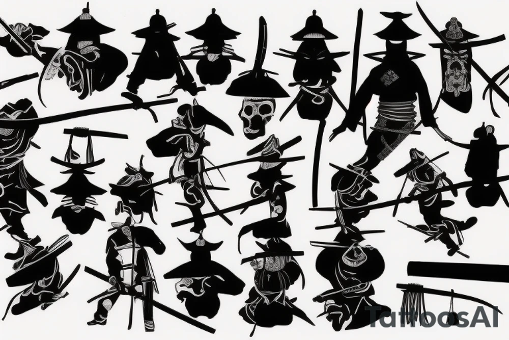 katana samurai style tattoo idea