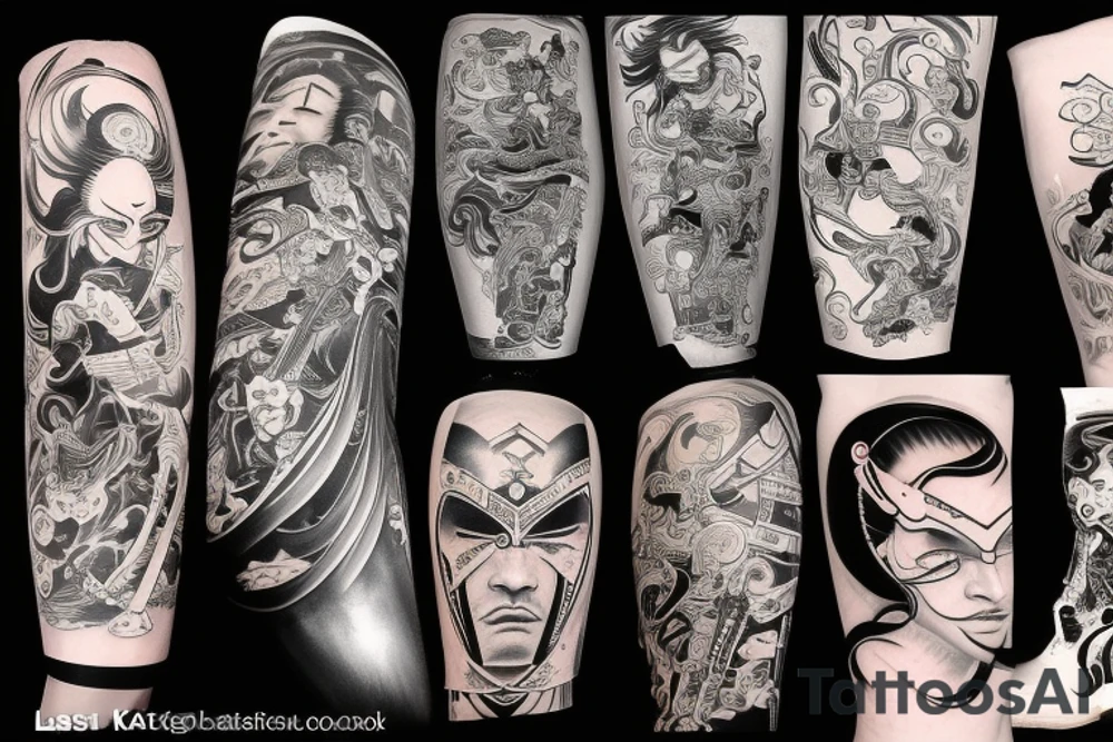 katana samurai style tattoo idea
