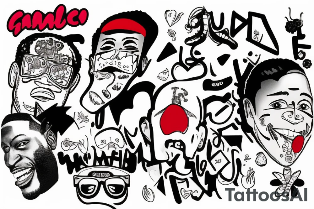 gucci mane smiling tattoo idea