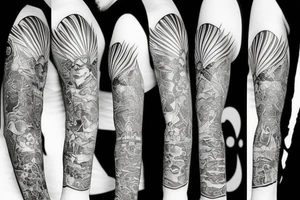 katana black long full tattoo idea