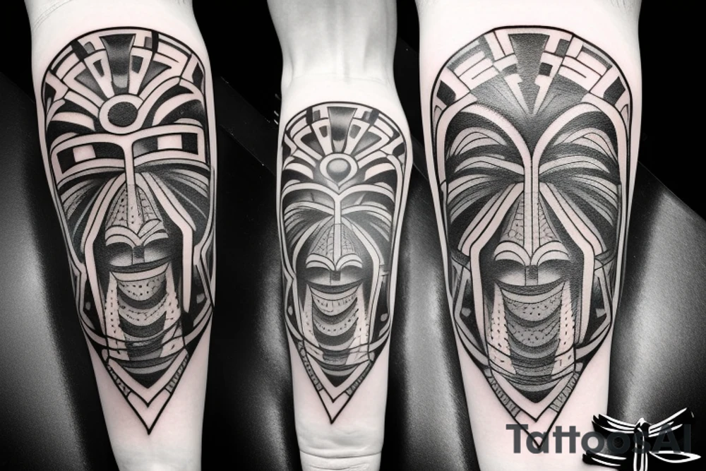 gladiator blackwork tattoo idea
