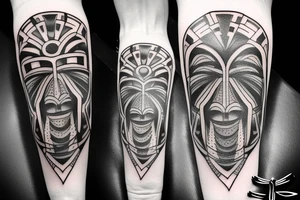 gladiator blackwork tattoo idea