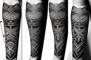 gladiator blackwork tattoo idea