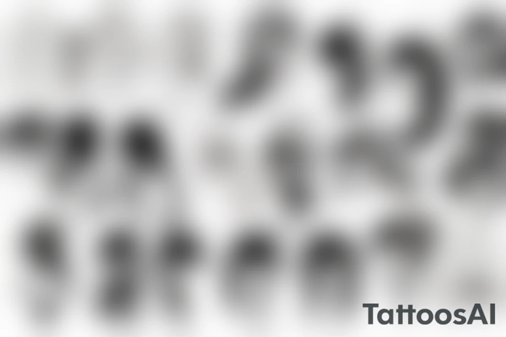 blackwork girl animestyle tattoo idea