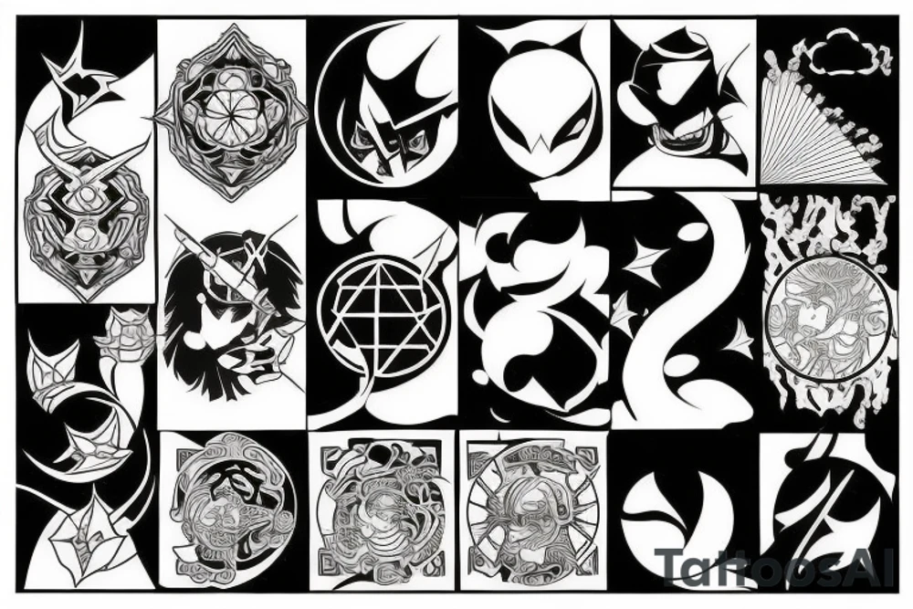 blackwork star (multipole variations, not too big) tattoo idea