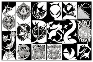 blackwork star (multipole variations, not too big) tattoo idea