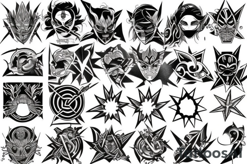 blackwork star (multiple variations, not too big) tattoo idea blackwork star (multiple variations, not too big) tattoo idea