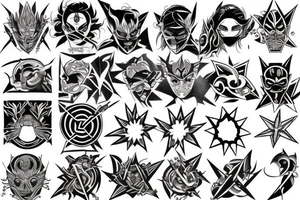 blackwork star (multiple variations, not too big) tattoo idea