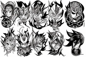 blackwork star (multiple variations, not too big) tattoo idea