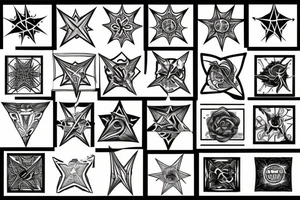 blackwork star (multiple variations, not too big) tattoo idea