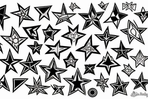 blackwork star (multiple variations, not too big) tattoo idea