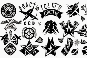 blackwork cccp sign (multiple variations, not too big) tattoo idea