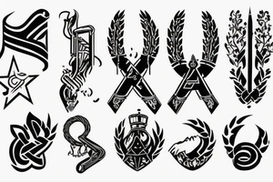blackwork cccp sign (multiple variations, not too big) tattoo idea