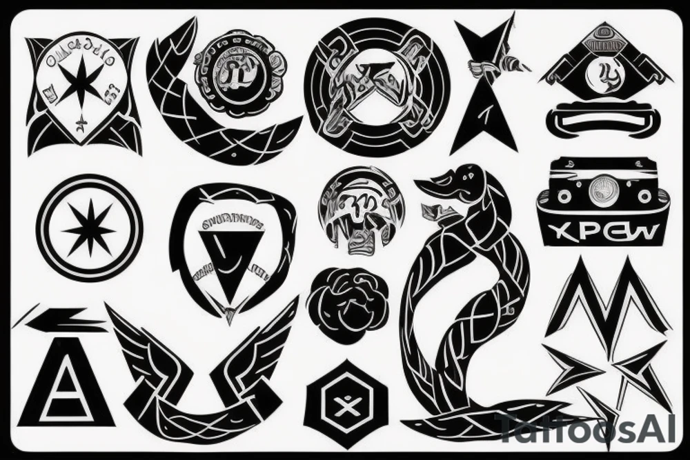 blackwork cccp sign (multiple variations, not too big) tattoo idea