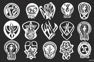 blackwork cccp sign (multiple variations, not too big) tattoo idea