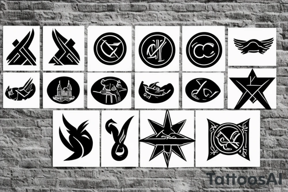 blackwork cccp sign (multiple variations, not too big) tattoo idea