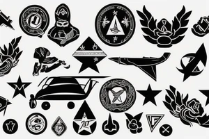 blackwork cccp sign (multiple variations, not too big) tattoo idea
