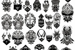 blackwork russian (multiple variations, not too big) tattoo idea