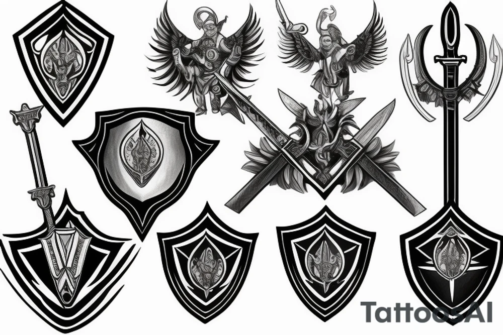 St. Michael's Sword and Shield tattoo idea