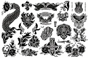 blackwork russian (multiple variations, not too big) tattoo idea