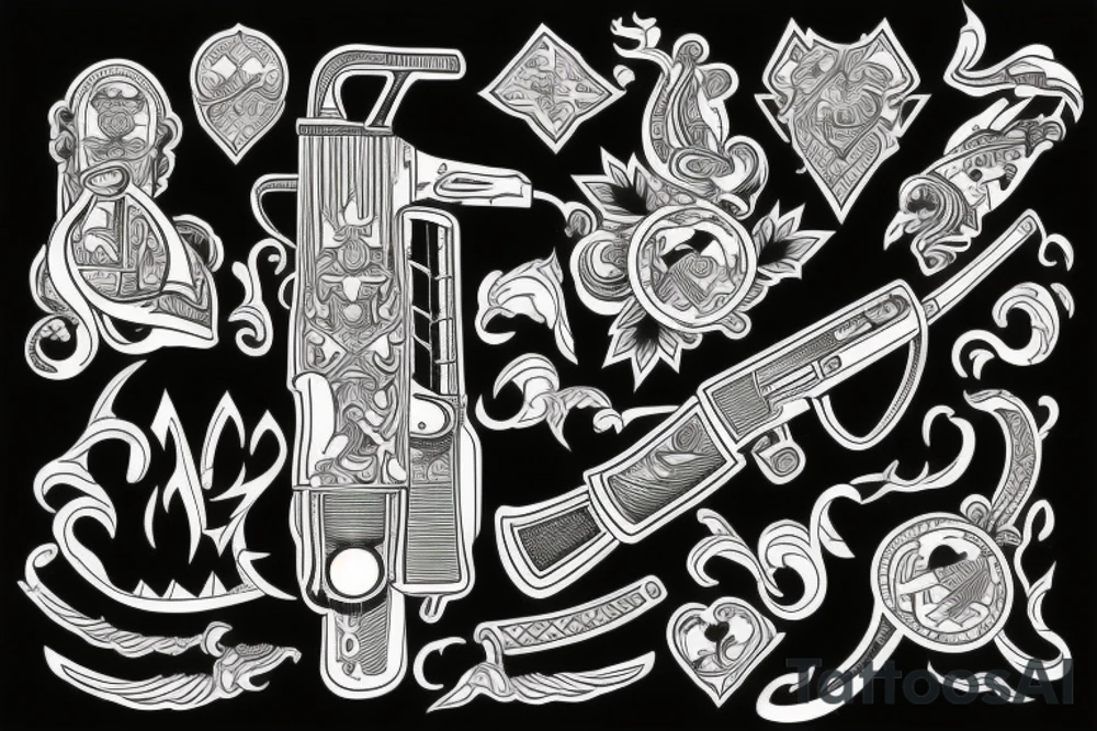 blackwork russian ak 47 (multiple variations, not too big) tattoo idea blackwork russian ak 47 (multiple variations, not too big) tattoo idea