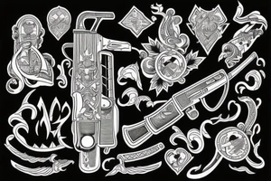 blackwork russian ak 47 (multiple variations, not too big) tattoo idea