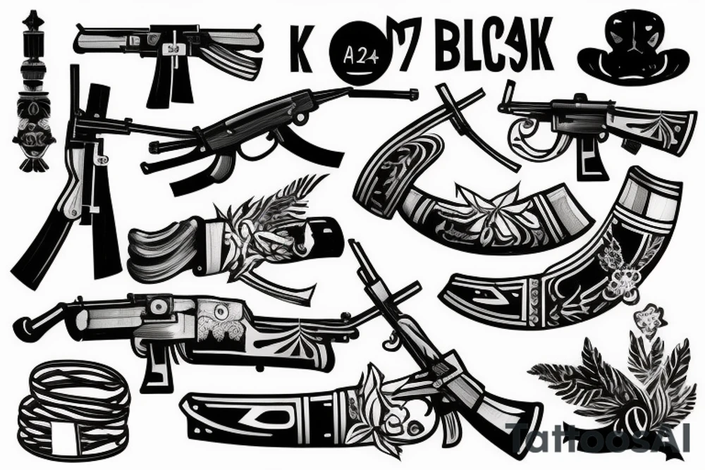 blackwork russian ak 47 (multiple variations, not too big) tattoo idea blackwork russian ak 47 (multiple variations, not too big) tattoo idea