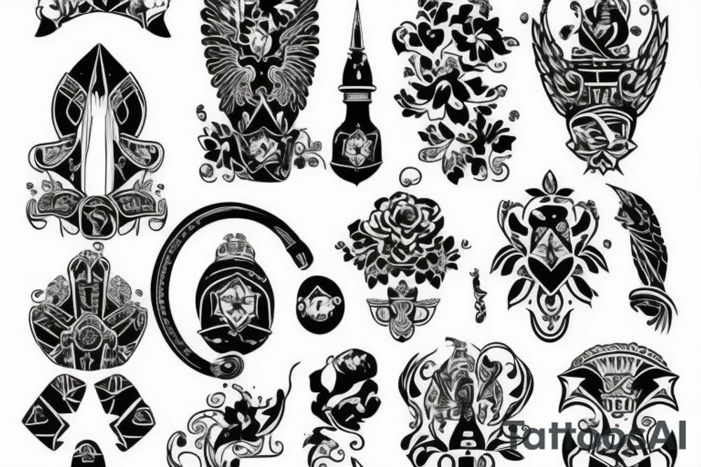 blackwork russian ak 47 (multiple variations, not too big) tattoo idea blackwork russian ak 47 (multiple variations, not too big) tattoo idea