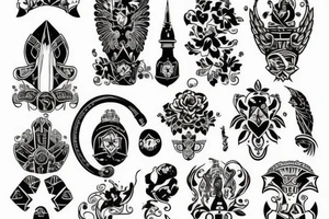 blackwork russian ak 47 (multiple variations, not too big) tattoo idea
