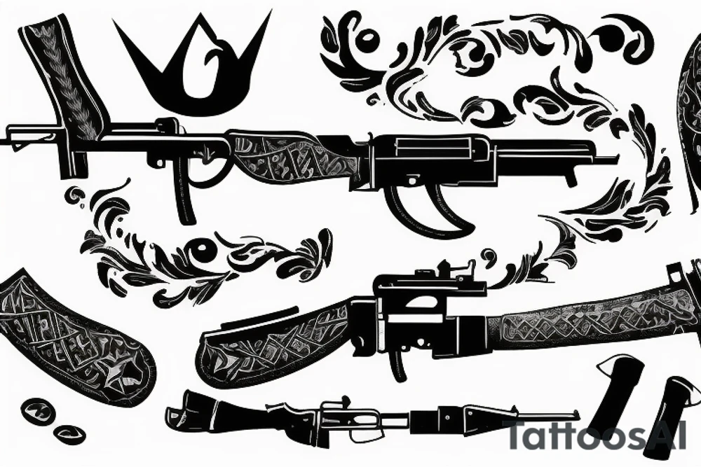 blackwork russian ak 47 (multiple variations, not too big) tattoo idea blackwork russian ak 47 (multiple variations, not too big) tattoo idea