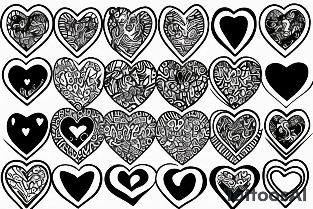 the number 77 within a heart tattoo idea