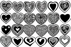 the number 77 within a heart tattoo idea