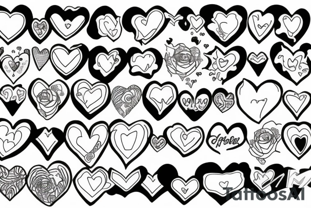 the number 77 within a heart tattoo idea