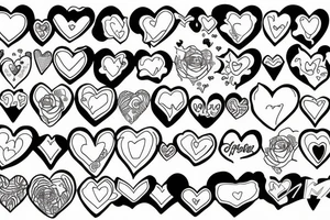 the number 77 within a heart tattoo idea