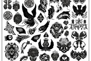 blackwork russian  (multiple variations, not too big) tattoo idea
