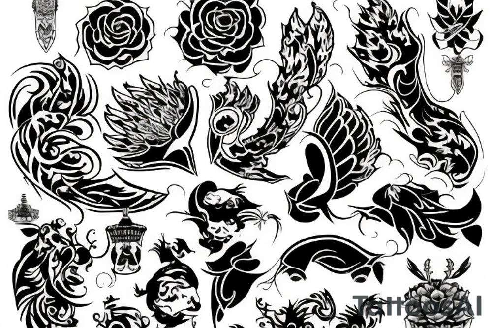 blackwork russian (multiple variations, not too big) tattoo idea