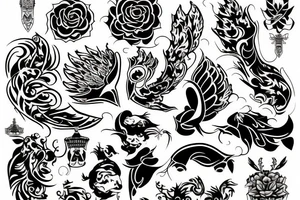 blackwork russian  (multiple variations, not too big) tattoo idea