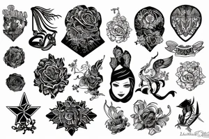 blackwork russian  (multiple variations, not too big) tattoo idea
