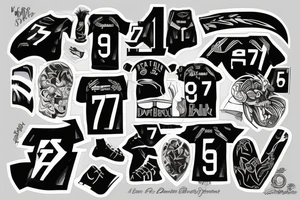 the jersey number 77 to remind me of my father tattoo idea