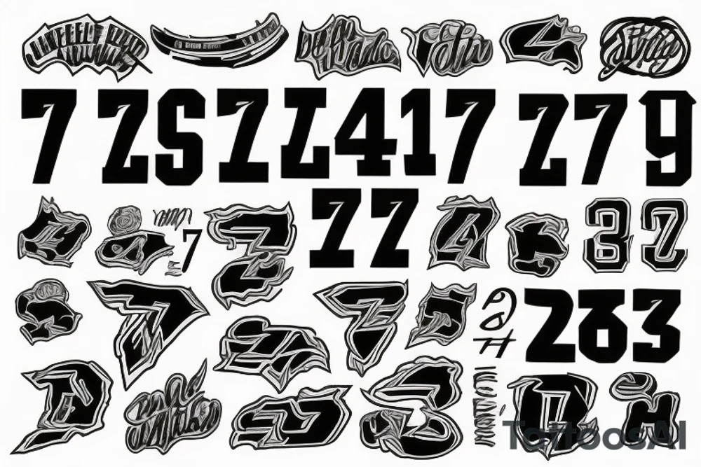 the jersey number 77 to remind me of my father tattoo idea